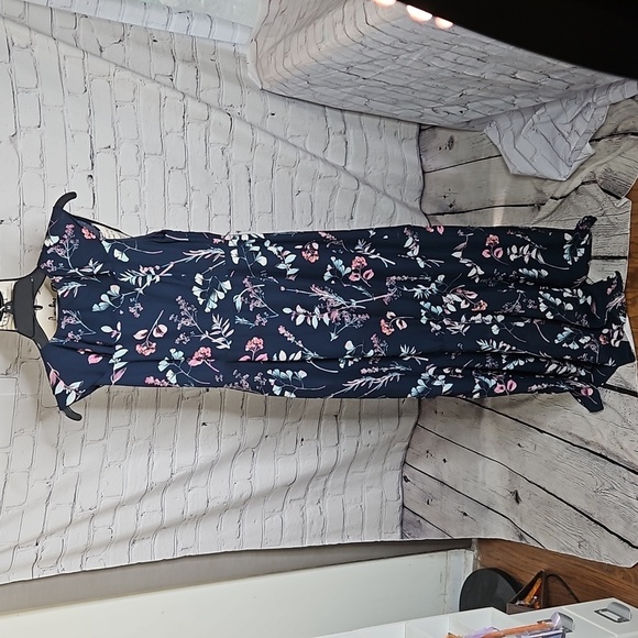 Banana Republic Navy Floral Maxi Dress Size 0 - Picture 4 of 6